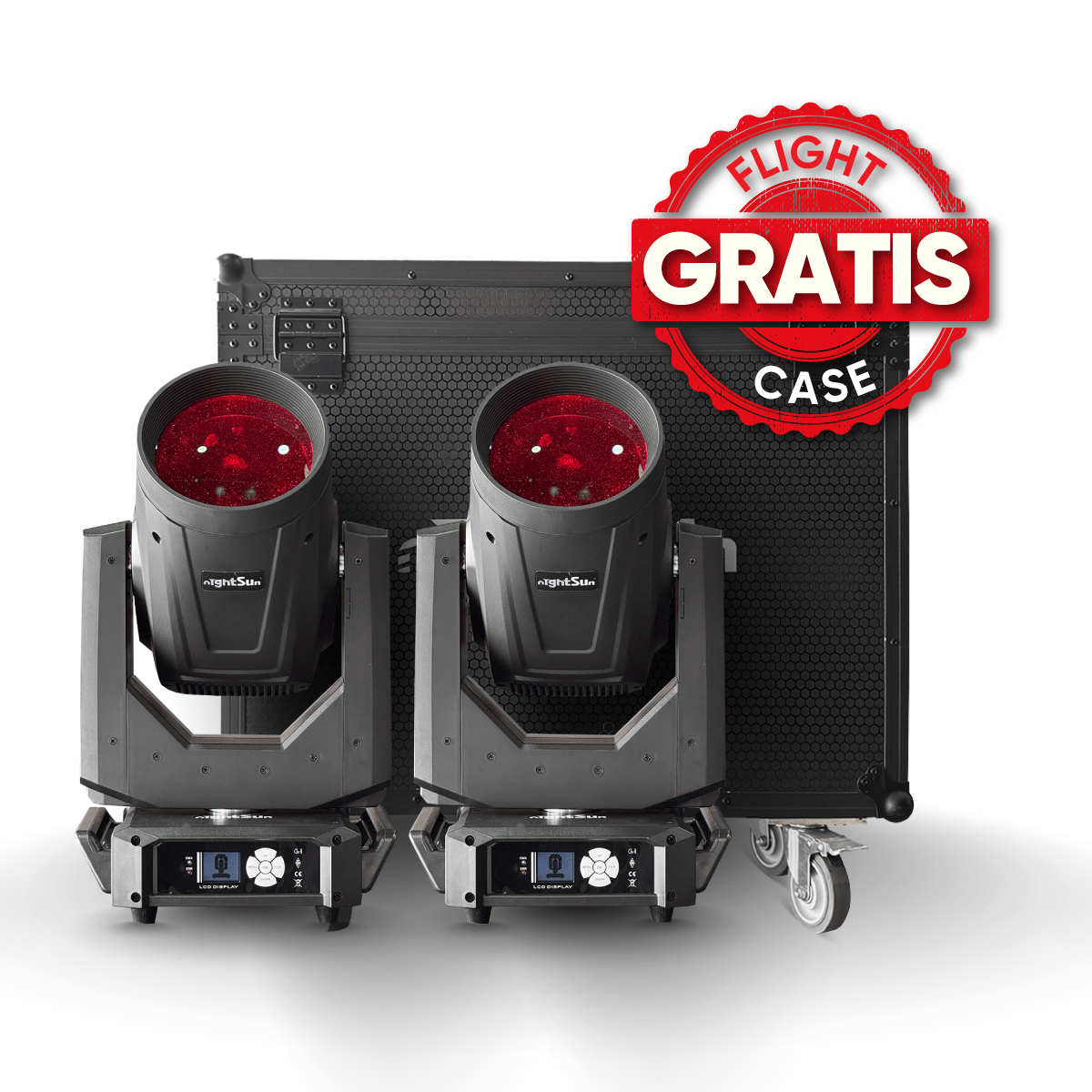 Combo Tour: 2 Cabezas Móviles KBB300 (300W LED Beam) + Flight Case Gratis
