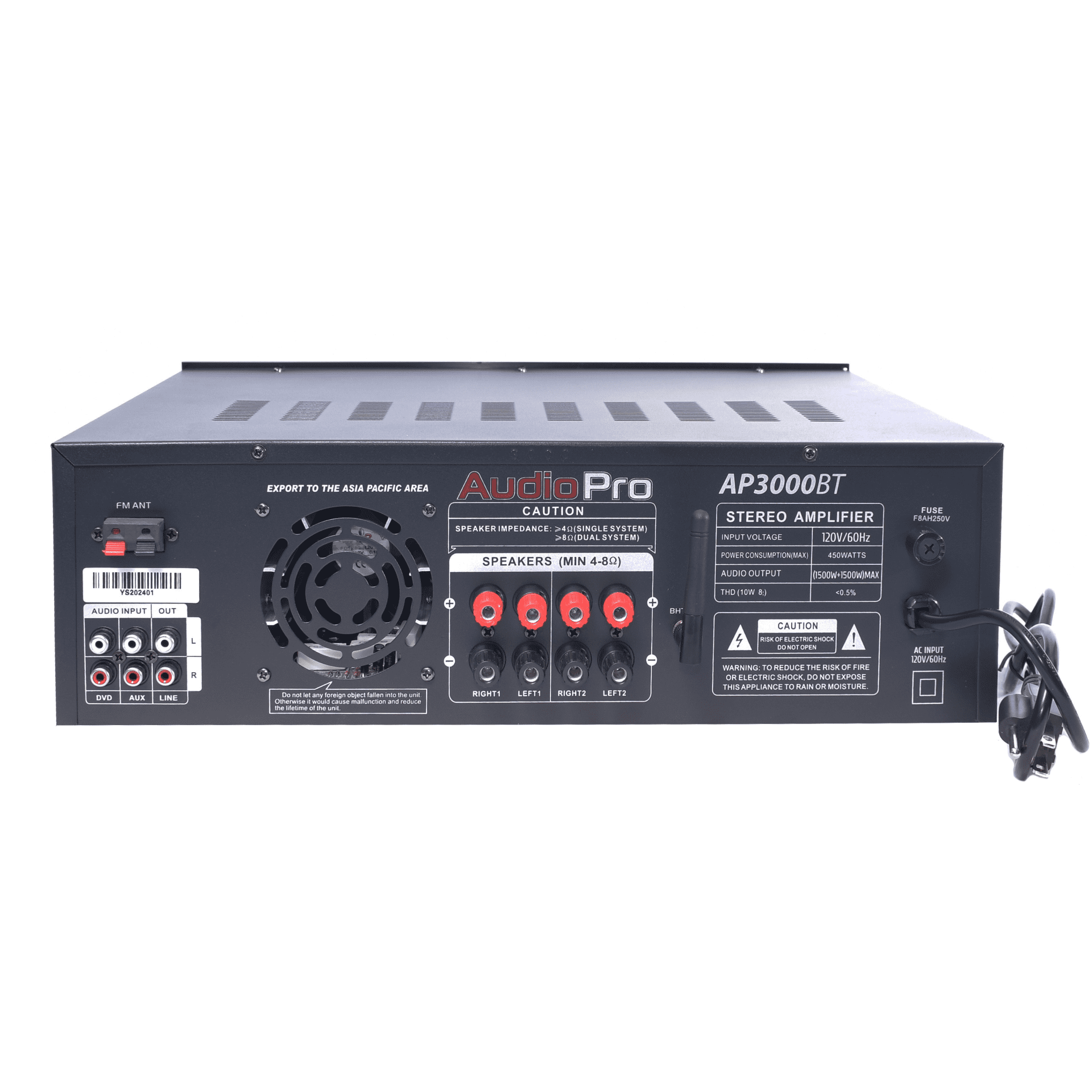 Amplificador con Bluetooth, USB, Radio FM AudioPro AP3000BT