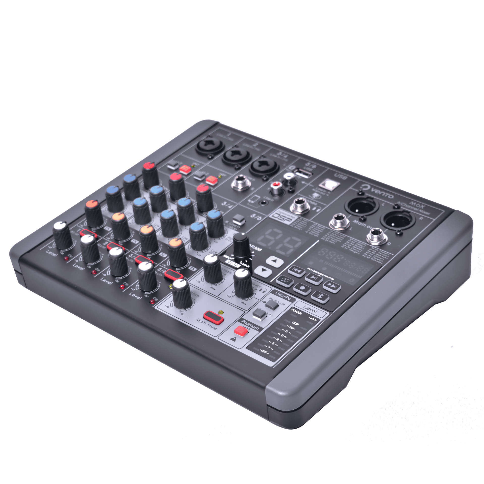 Mezclador de audio Pasivo 6 Canales con Interface y Efectos Vento M6X