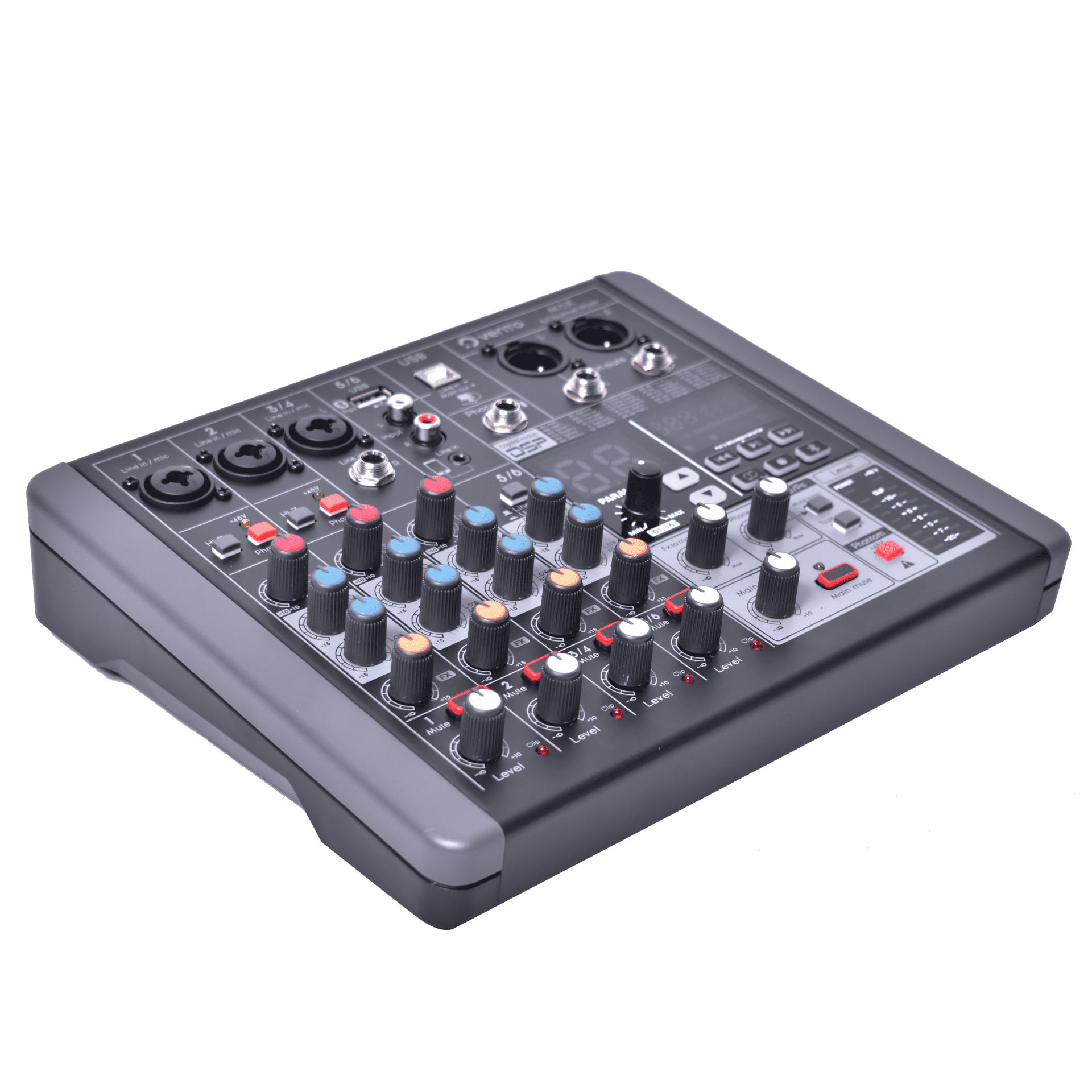 Mezclador de audio Pasivo 6 Canales con Interface y Efectos Vento M6X