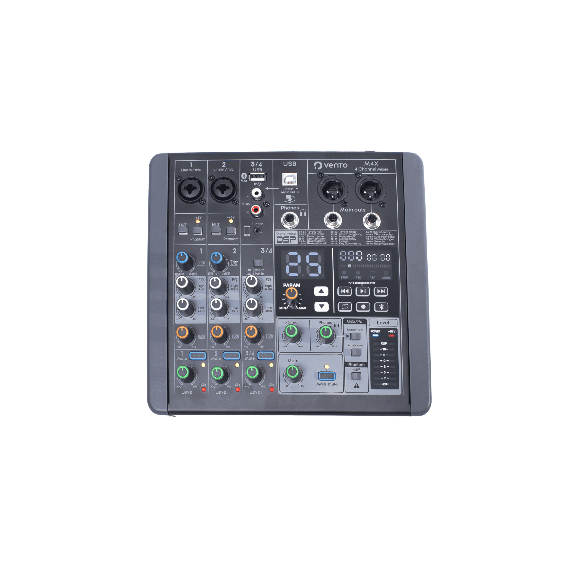 Mezclador de Audio Pasivo 4 Canales Efectos Vento M4X