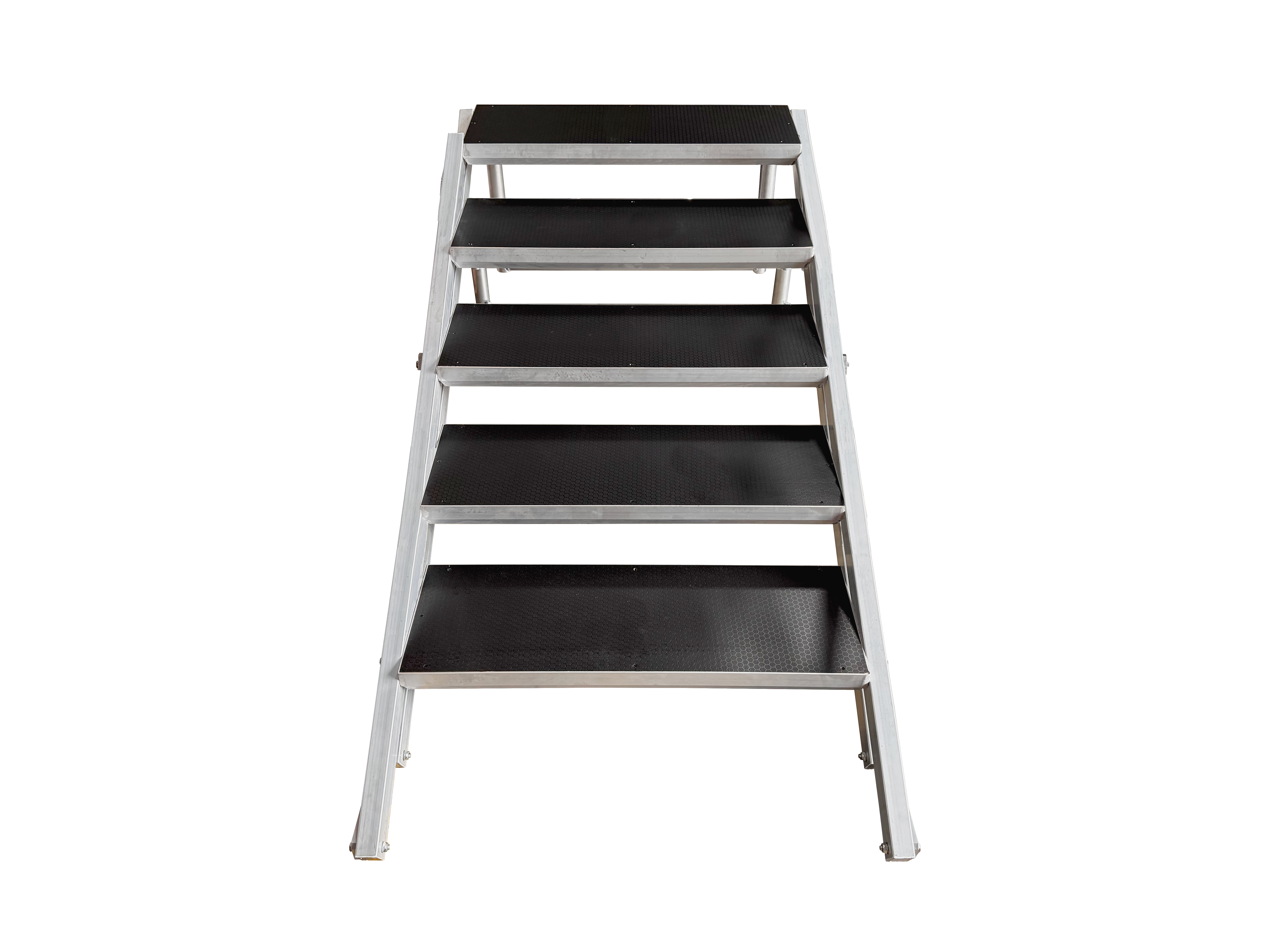 Escalera para Tarima Vento – 5 peldaños · Pasamanos doble · Anclaje rápido