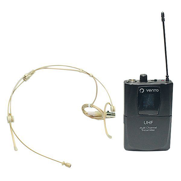 Sistema de Micrófonos Inalámbricos Vento WM232 UHF | Diadema Beige y Solapa