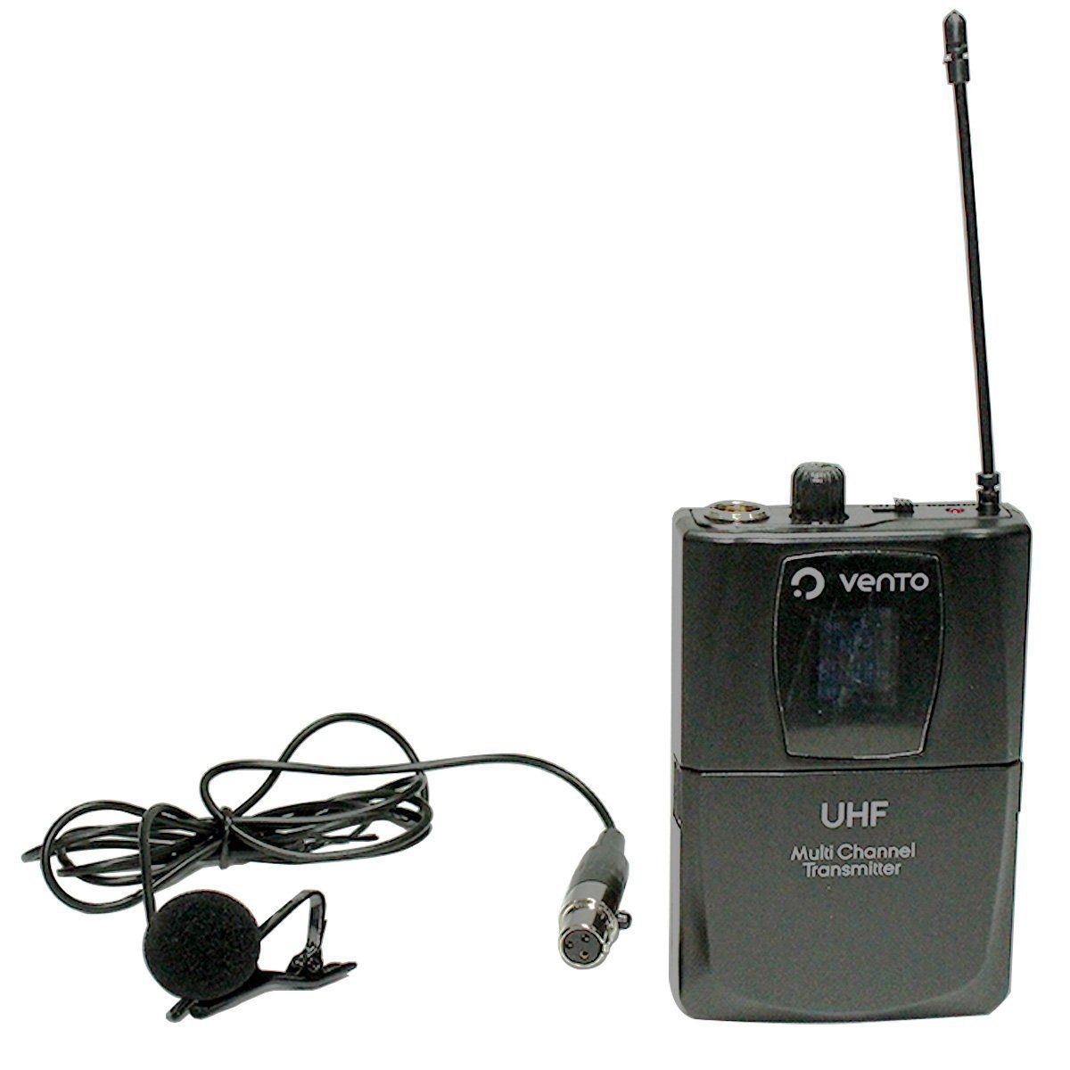 Micrófono de corbata color negro Lavalier2 y Emisor UHF Bodypack4 transmisor multicanal negro para Receptor estéreo WM332 Receiver Vento