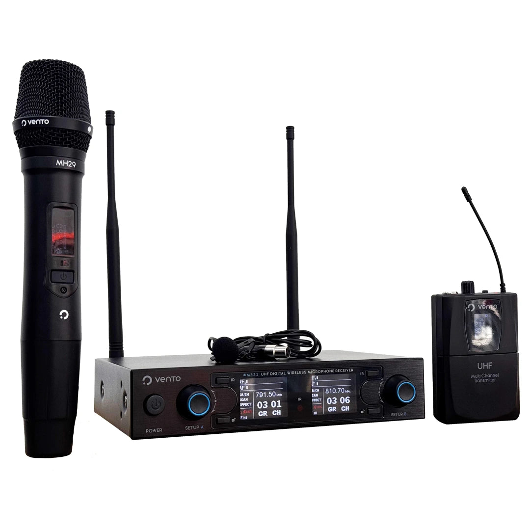 Micrófono Inalámbrico Doble de Mano y Solapa Vento WM232