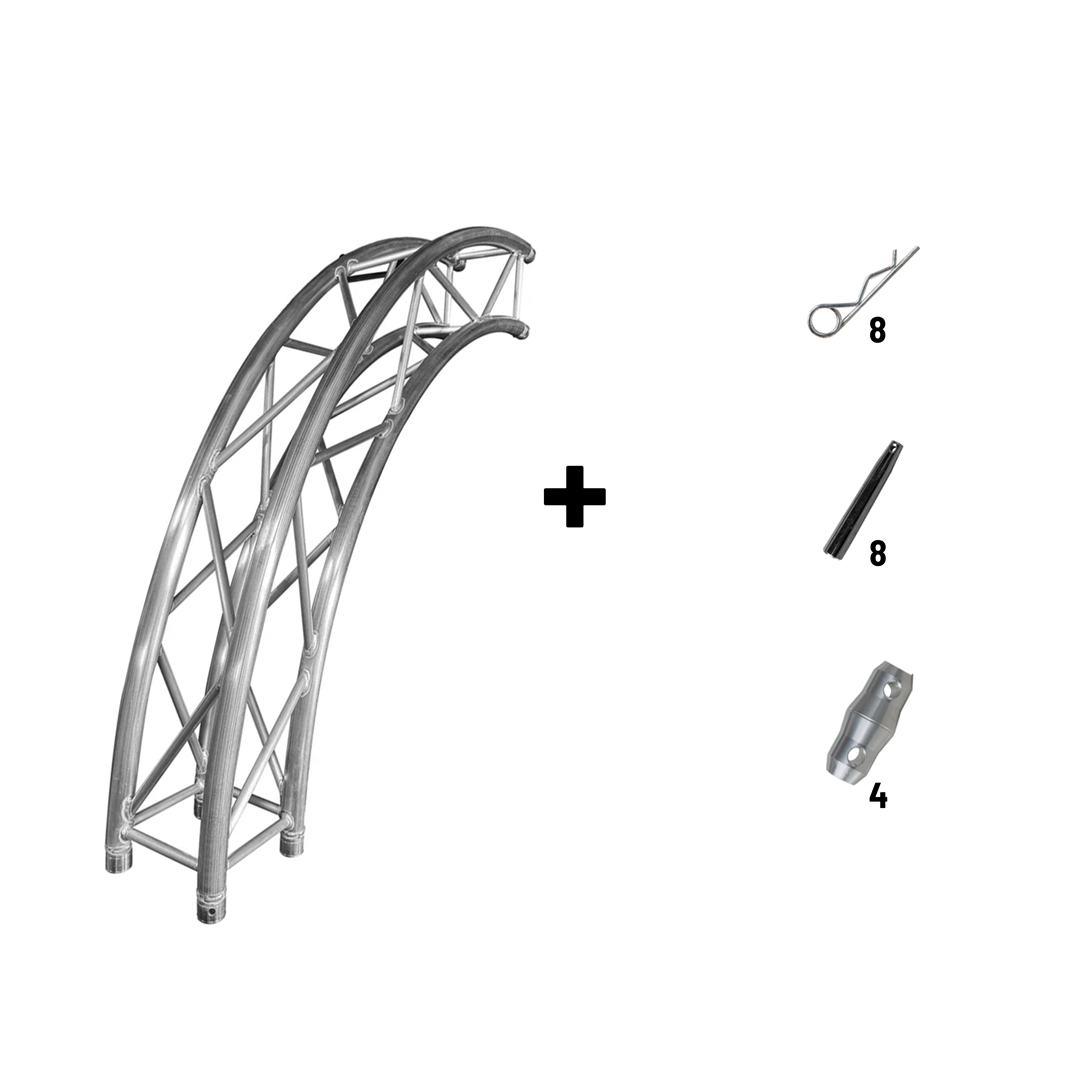 Tramo Círcular de Truss Vento Cuadrado 290×290 mm, Tubo Principal 2mm, Tramo de 3 Metros VTS294-CIRCLE-3M