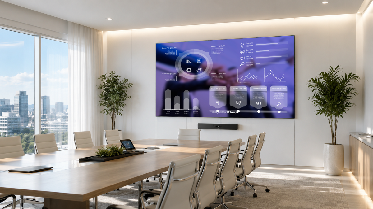 foto pantalla 1.9 3x2 sala de juntas con muebles claros