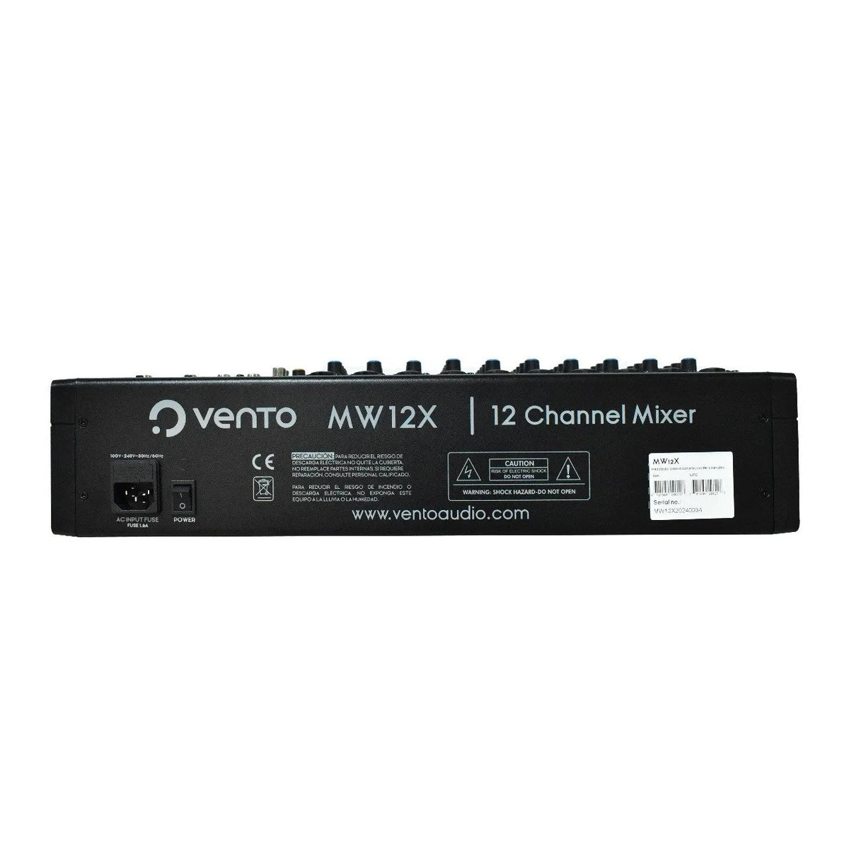 Mezclador de Audio Pasivo Vento MW12X 12 Canales – USB, Bluetooth + 99 DSP