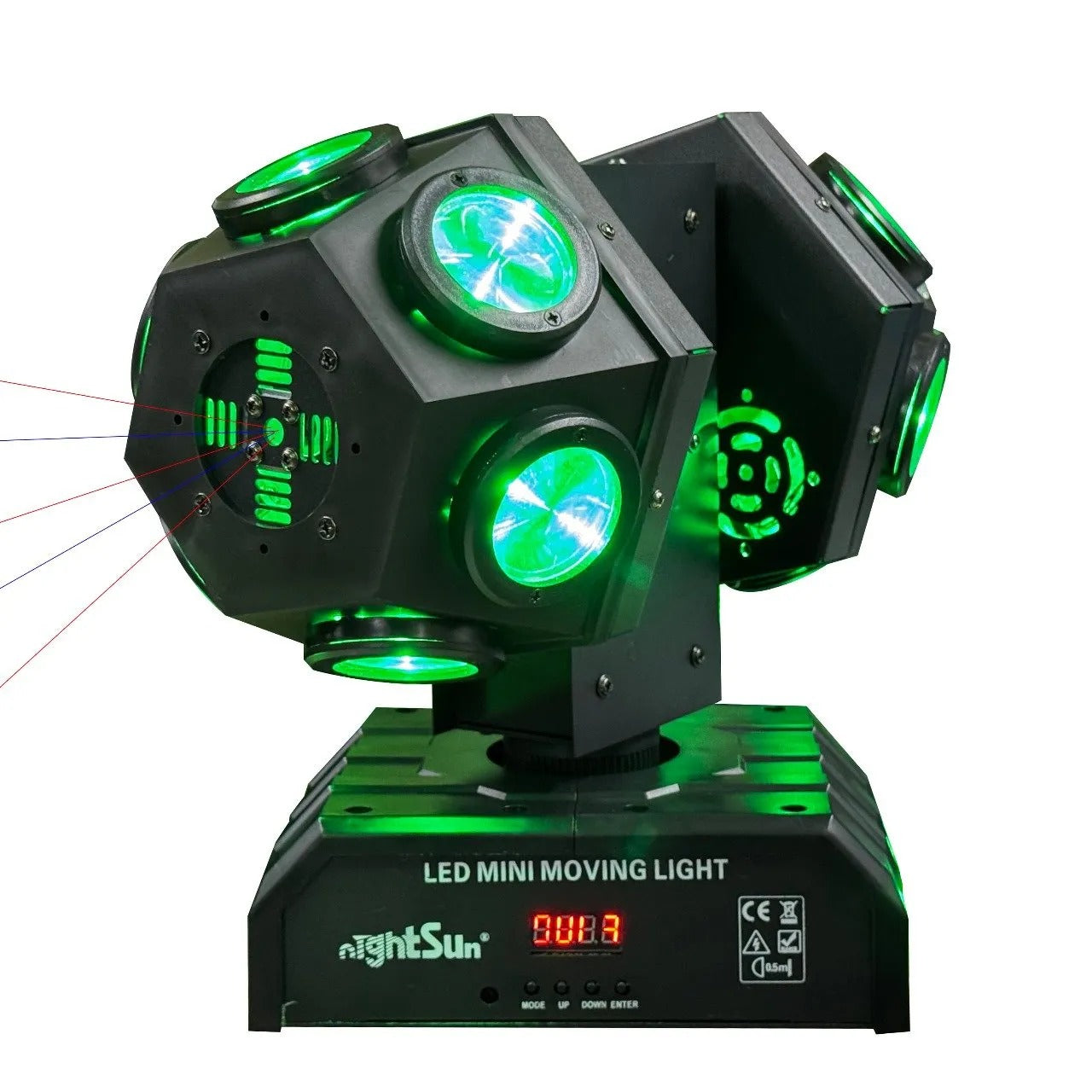 Cabeza Móvil doble esfera con láser NightSun SPB415