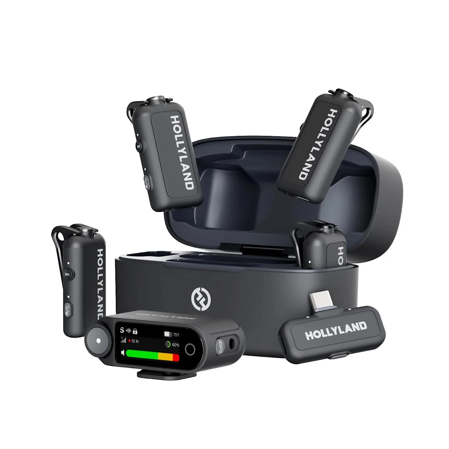 Sistema de Micrófonos Inalámbricos Hollyland Lark Max Combo (Set para 4 Personas) – Audio Profesional con Cancelación de Ruido