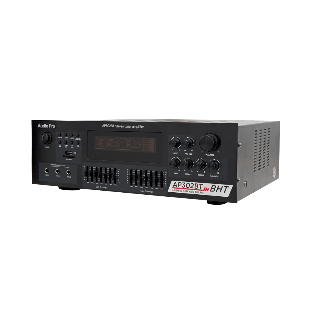 Amplificador con Bluetooth, USB, Radio FM AudioPro AP-302BT