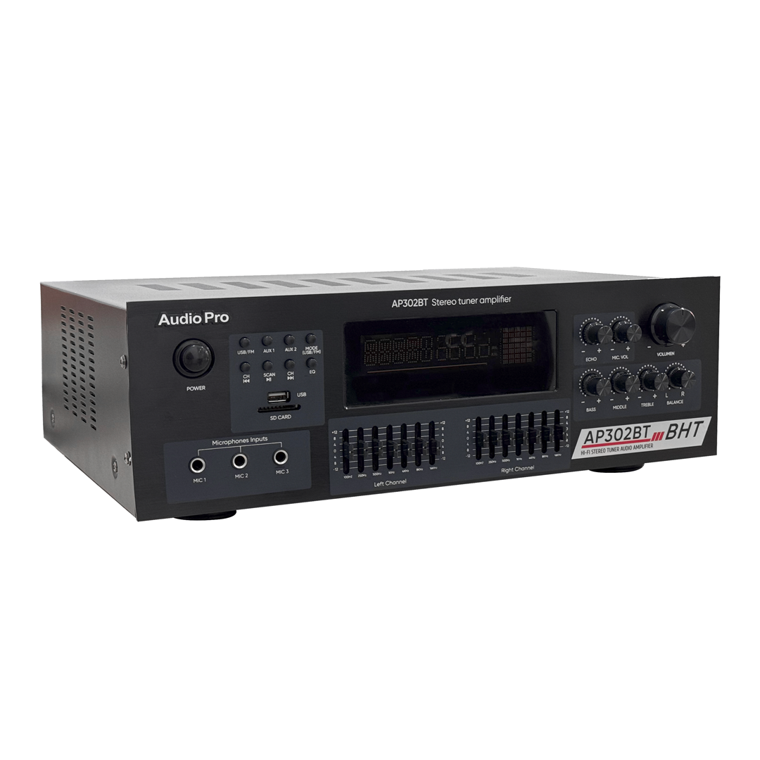 Amplificador con Bluetooth, USB, Radio FM AudioPro AP-302BT