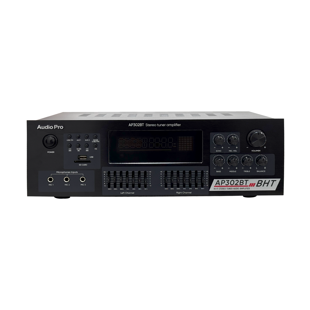 Amplificador con Bluetooth, USB, Radio FM AudioPro AP-302BT