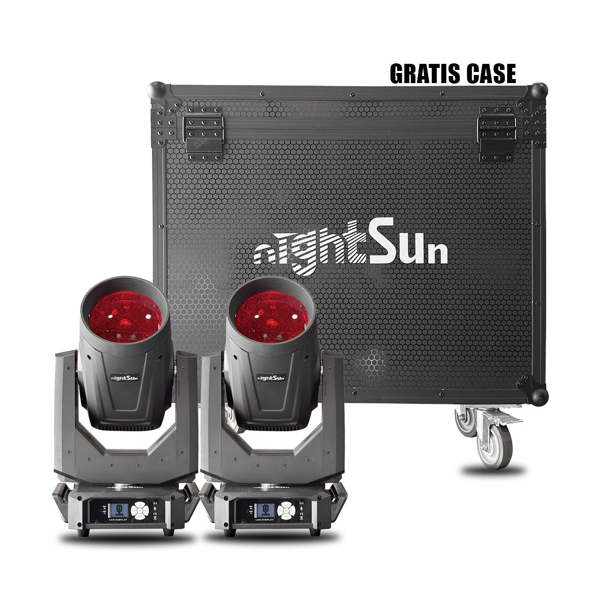 Combo Tour: 2 Cabezas Móviles KBB300 (300W LED Beam) + Flight Case Gratis
