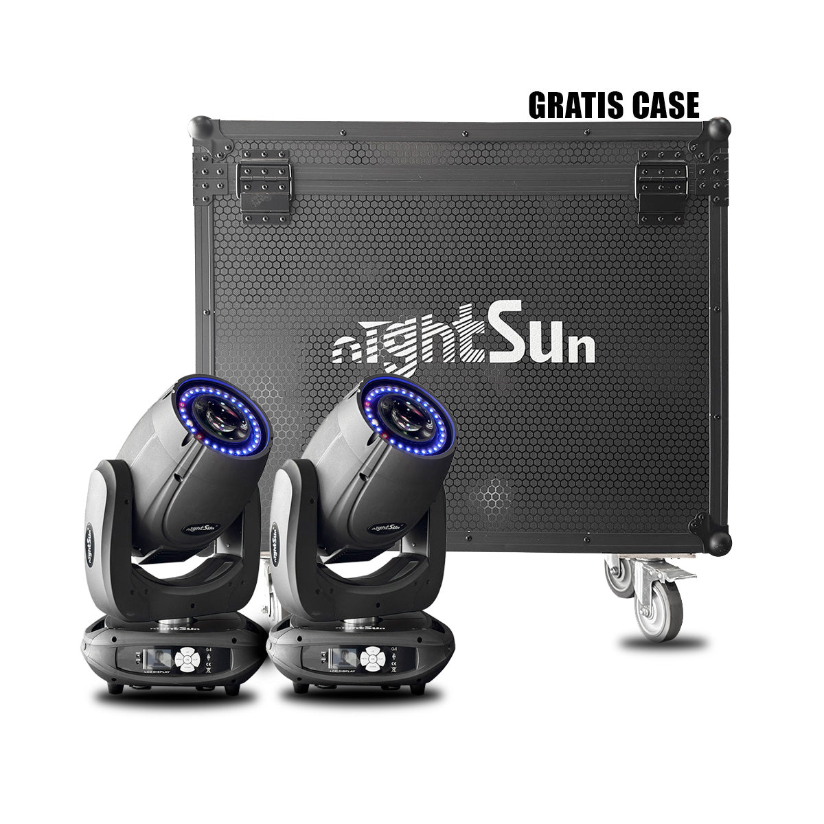 Combo Tour: 2 Cabezas Móviles KBF230 (230W 3 en 1) con Tira LED + Flight Case Gratis
