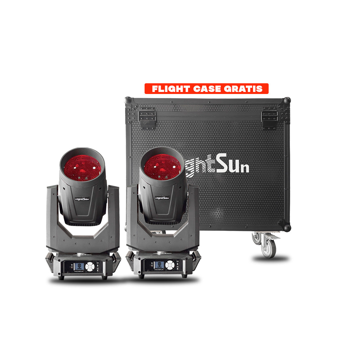 Combo Tour: 2 Cabezas Móviles KBB300 (300W LED Beam) + Flight Case Gratis