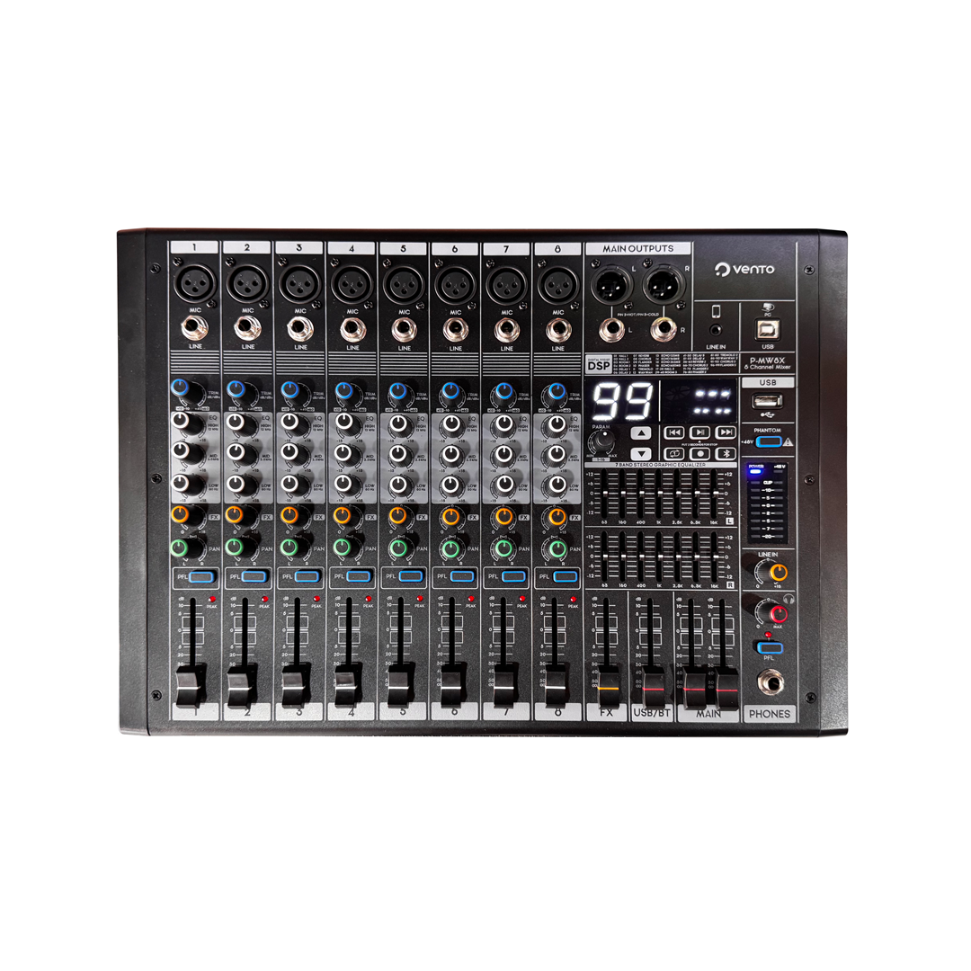 Mezclador de Audio Activo  8 Canales con Efectos Vento P-MW8X