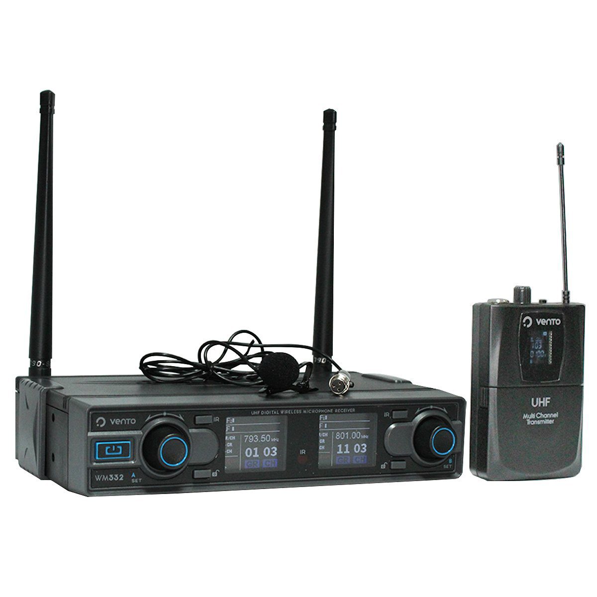 Micrófono Inalámbrico de Corbata Lavalier2 con Emisor Bodypack4 y Receptor WM332 UHF Vento