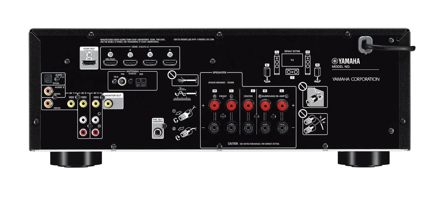 Amplificador Yamaha RX-V385 con Bluetooth (receptor AV)