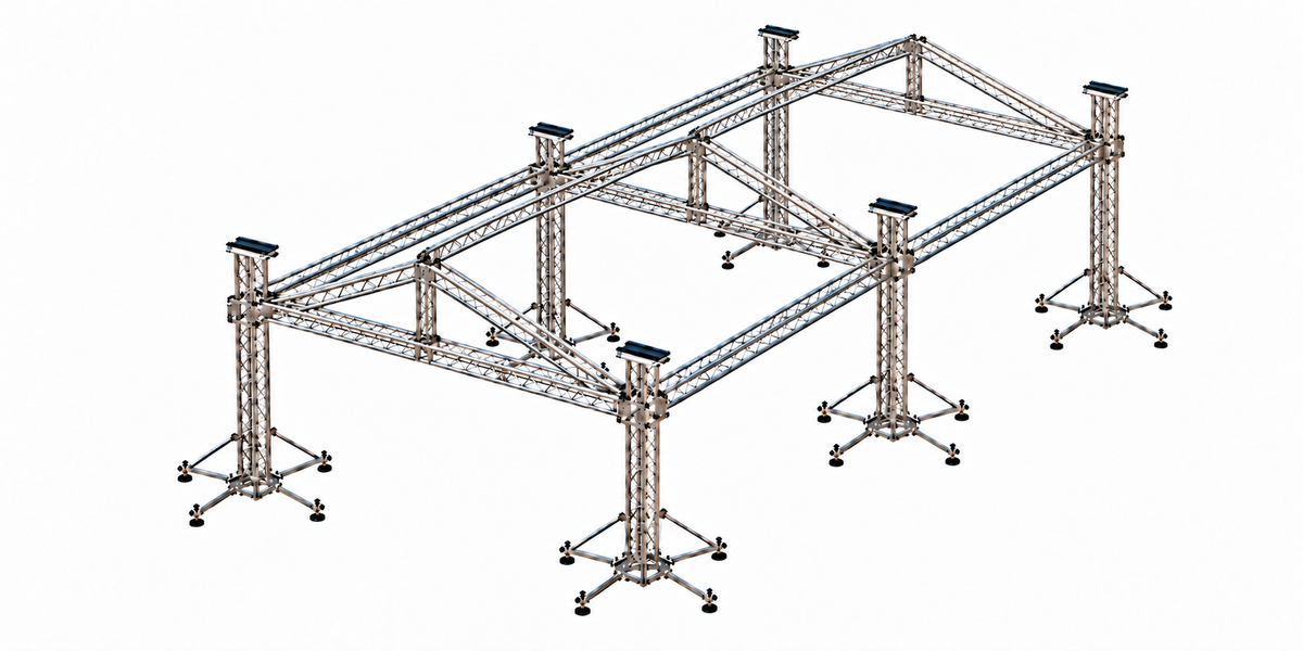 Estructura Techo Truss Vento 12x9x7 m de 6 Columnas