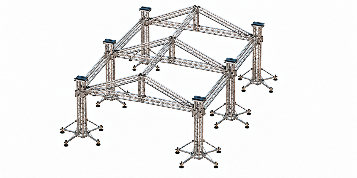 Estructura Techo Truss Vento 12x9x7 m de 6 Columnas