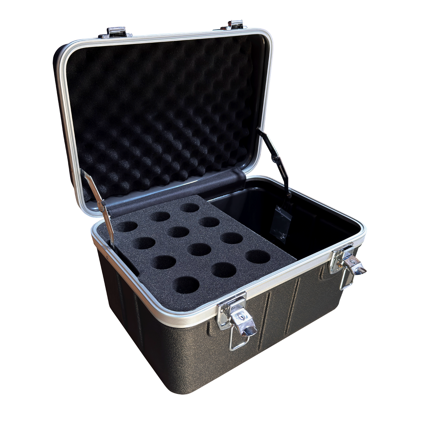Microphone Rack Case Vento 12 Micrófonos en ABS V-MIC12 – Estuche Profesional