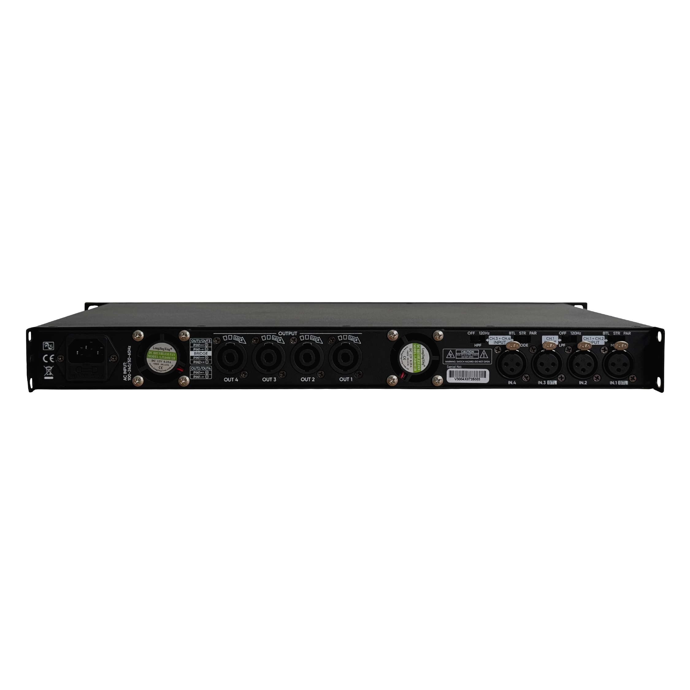 Amplificador de Cuatro Canales Vento V3004X