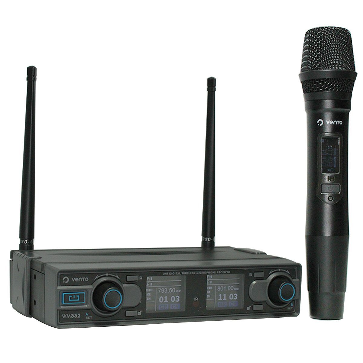 Micrófono Inalámbrico de Mano MH29 con Receptor WM332 UHF Vento 2 Canales