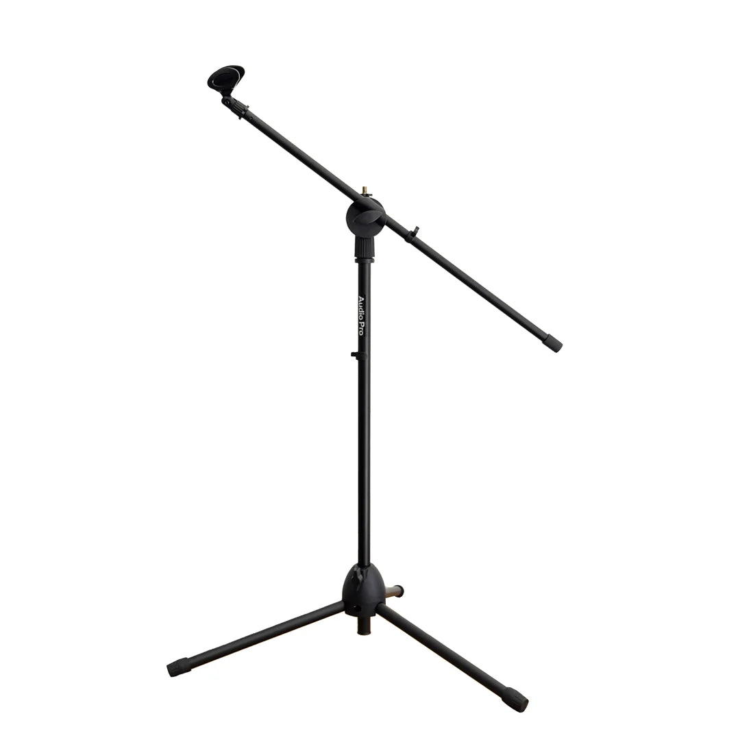 Base para micrófono AudioPro ST-70B vista frontal con brazo ajustable y trípode